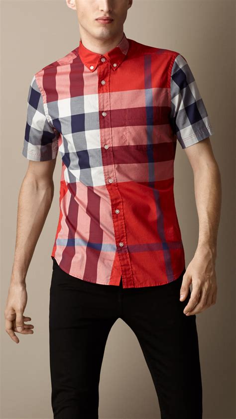 burberry dress shirt red|red burberry shirts for men.